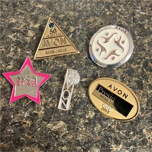 Set of 5 Avon award pins